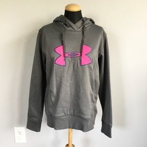Under Armour Grey and Pink Hooded Sweatshirt